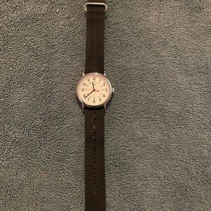 Timex Black Strap Silver Case Men's Watch